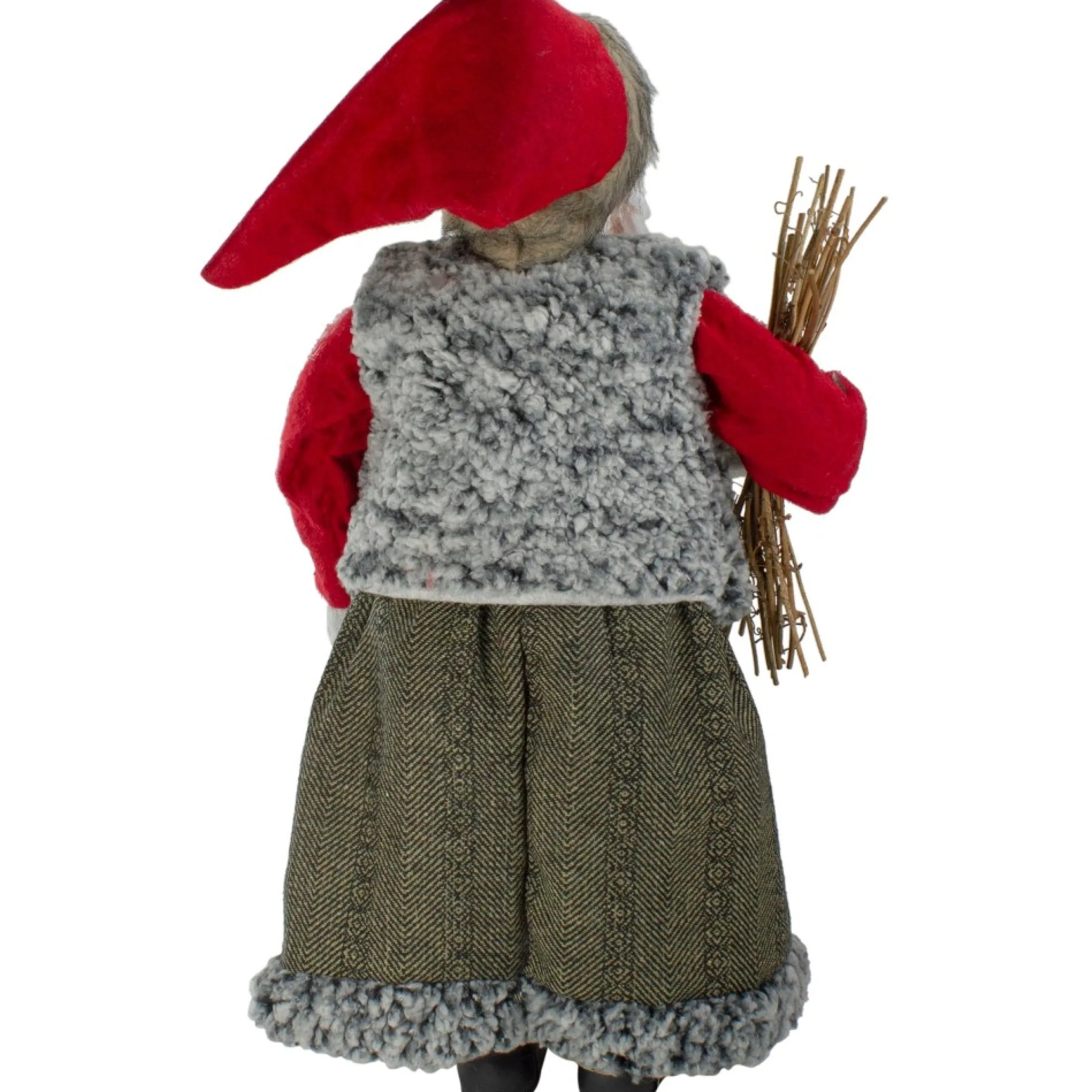 18" Mrs. Clause Carrying A Basket Of Gifts And Firewood Christmas Figure