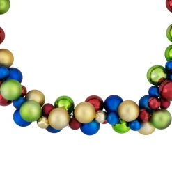 6' Multi-Color 2-Finish Shatterproof Ball Christmas Garland