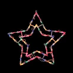 16" Multi-Color Lighted Star Christmas Window Silhouette Decoration
