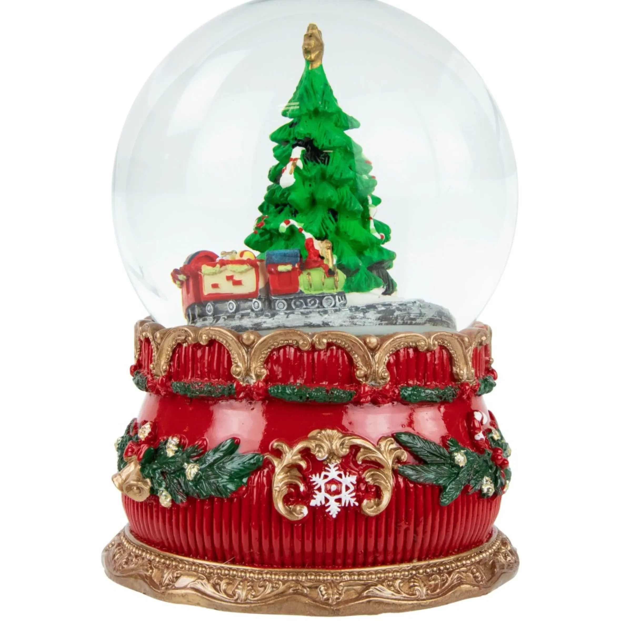 5.5" Musical Christmas Tree And Train Water Globe