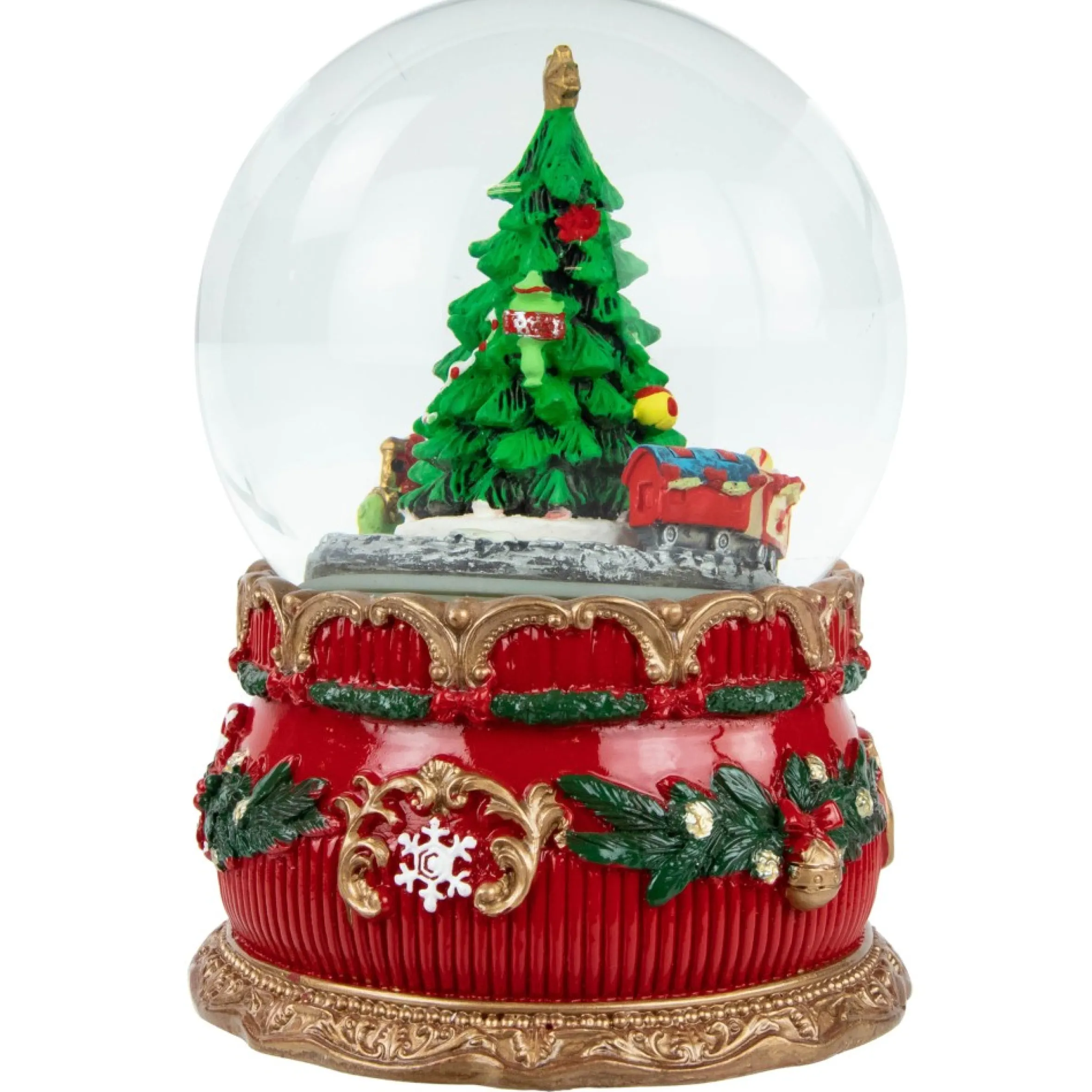 5.5" Musical Christmas Tree And Train Water Globe