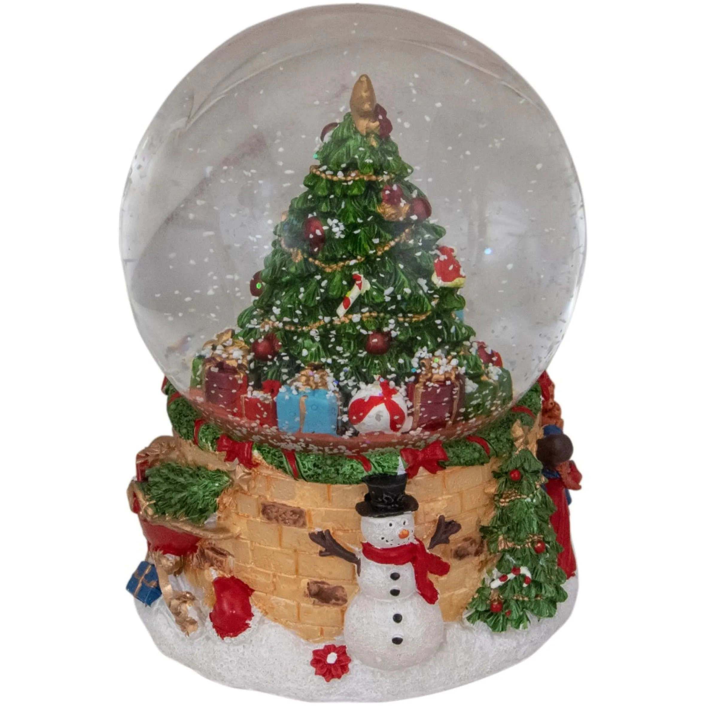 5" Musical Santa Giving Gifts Christmas Tree Snow Globe