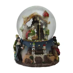5.75" Nativity Manger Scene Religious Christmas Musical Snow Globe