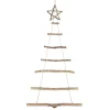 51" Natural Brown Frosted Wood Tree With Star Hanging Christmas Decoration