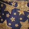 Navy Blue And Gold Star Print Wired Craft Ribbon 2.5" X 20 Yards