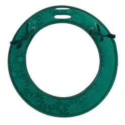 30" Oversized Green Snowflake Christmas Wreath Deluxe Door Saver With Ties
