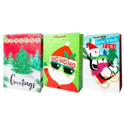 Pack Of 3 Assorted Large Christmas Gift Bags With Handle