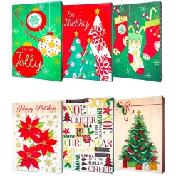 Pack Of 6 Assorted Medium Christmas Holiday Gift Boxes