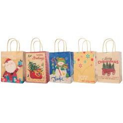 Pack Of 15 Assorted Medium Christmas Gift Bags With Handle