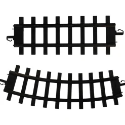 Pack Of 12 Black Replacement Train Set Track Pieces 10"