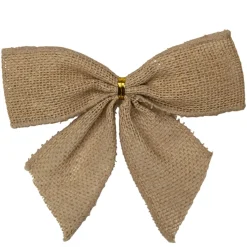 Pack Of 6 Buffalo Plaid And Burlap 2 Loop Christmas Bow Decorations 5.5