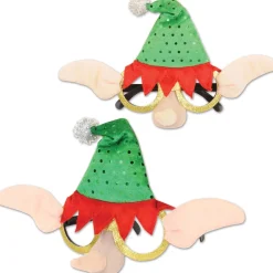 Pack Of 12 Festive Christmas Elf Eyeglasses Costume Accessory Party Favors