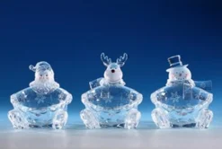 Pack Of 6 Icy Crystal Decorative Christmas Candy Bowls 6"