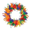 Pack Of 6 Rainbow Colored Decorative Feather Wreath 12"