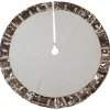 48" Pale Blue Round Christmas Tree Skirt With Champagne Sequin Border
