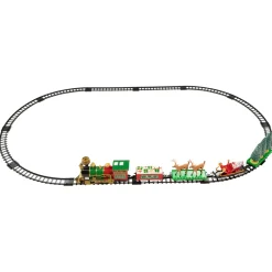 22Pc Battery Operated Lighted And Animated Christmas Train Set With Working Smokestack