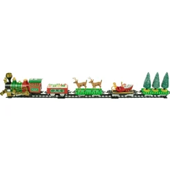 22Pc Battery Operated Lighted And Animated Christmas Train Set With Working Smokestack