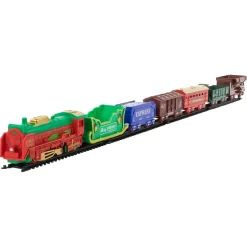 23 Pc Battery Operated Lighted And Animated Classic Christmas Train Set With Oval Track