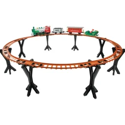 36 Pc Battery Operated Lighted And Animated Train Set With Raised Track And Sound