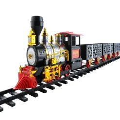 20Pc Black And Red Battery Operated Classic Train Set 12"