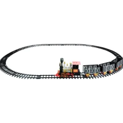 20Pc Black And Red Battery Operated Classic Train Set 12"
