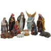 11Pc Blue And Red Christmas Nativity Figurine Set 12.25"