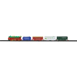 21 Pc Green And Red Battery Operated Lighted And Animated Classic Train Set