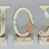 3Pc Ivory Vintage Joy Christmas Tabletop Signs 7.5"