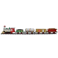 17-Piece Battery Operated Lighted And Animated Christmas Express Train Set With Sound