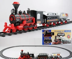 13-Piece Battery Operated Lighted And Animated Christmas Express Train Set With Sound 9.25