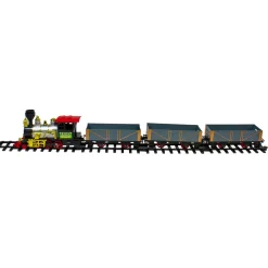 20-Piece Battery Operated Red And Gold Animated Classic Christmas Train Set With Sound