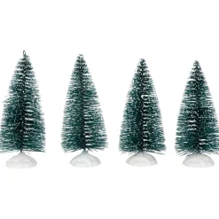9-Piece Bottle Brush Pine Christmas Village Trees