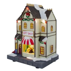 11-Piece Led Lighted Theater And Shops Christmas Village Display Set