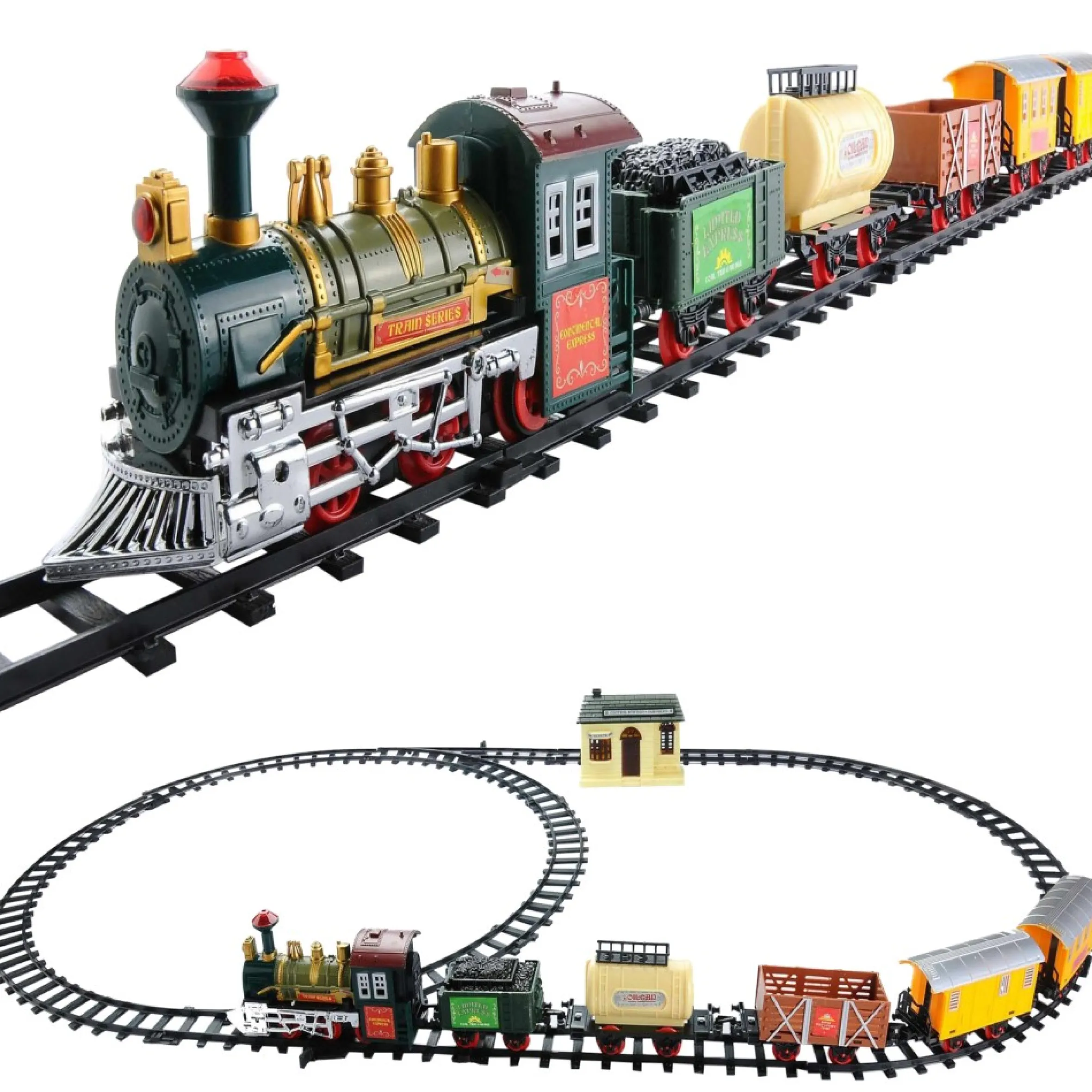 18-Piece Lighted And Animated Continental Express Train Set With Sound