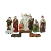 11-Piece Multi-Color Religious Christmas Nativity Figurine Set 39"