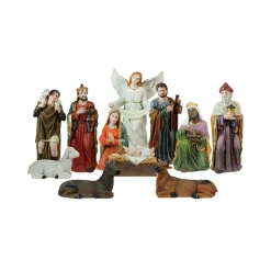 11-Piece Multi-Color Religious Christmas Nativity Figurine Set 39"