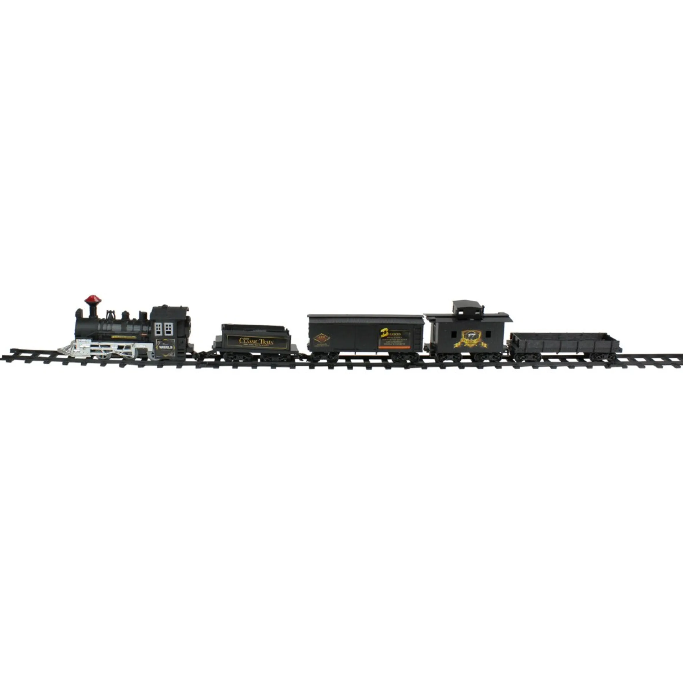 15-Piece Pre-Lit Gray Battery Operated And Animated Classic Train Set With Sound 8.75"
