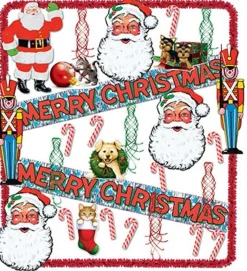 30-Piece Santa, Toy Soldier, Candy Cane And Whirls Trimorama Christmas Decoration Kit