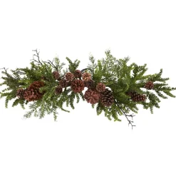 30" Pine And Pinecone Artificial Christmas Swag, Unlit