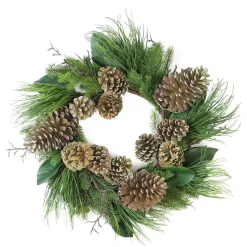 Pine Cones And Foliage Christmas Wreath - 28-Inch, Unlit