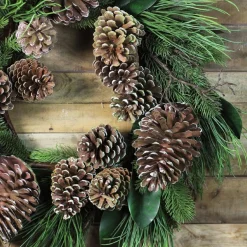 Pine Cones And Foliage Christmas Wreath - 28-Inch, Unlit