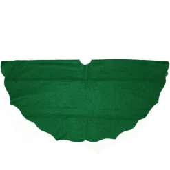 38" Pine Green Scalloped Edge Round Christmas Tree Skirt