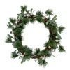 Pine Needle And Silver Ball Ornament Artificial Christmas Wreath, 12-Inch, Unlit