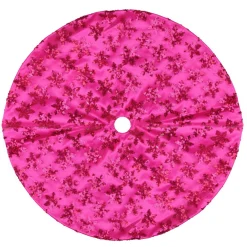 20" Pink Sequin Snowflake Mini Christmas Tree Skirt