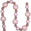 6' Pink Shatterproof Ball 3-Finish Christmas Garland