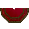 72" Poinsettia Gathered Border Christmas Tree Skirt