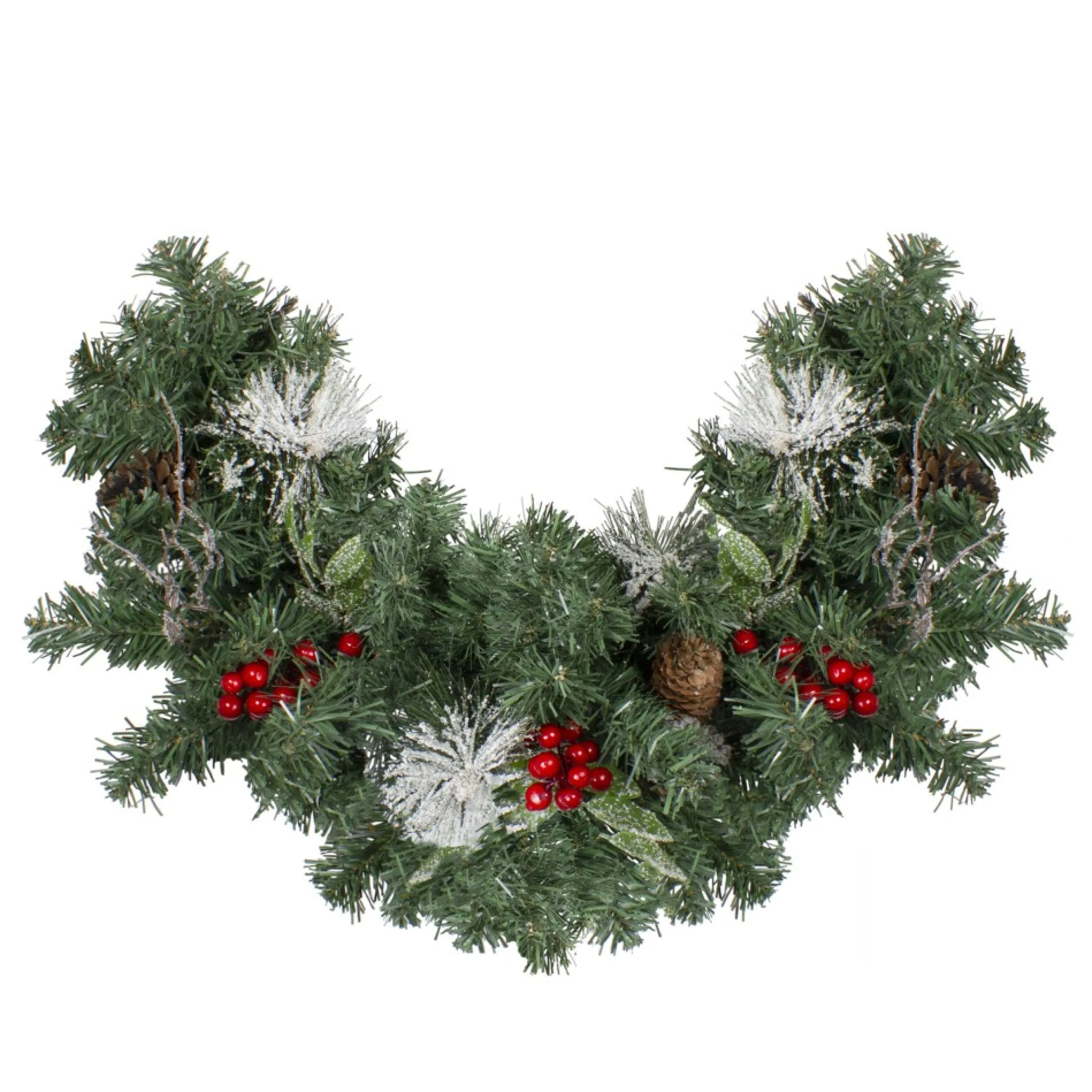26" Pre-Decorated Frosted Pinecone And Berry Artificial Christmas Swag, Unlit