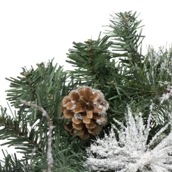 26" Pre-Decorated Frosted Pinecone And Berry Artificial Christmas Swag, Unlit