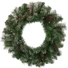 24" Pre-Lit Artificial Frosted Pine And Pine Cone Christmas Wreath