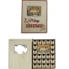 8" Pre-Lit Brown And Red "Merry Christmas" Advent Calendar With Reindeer